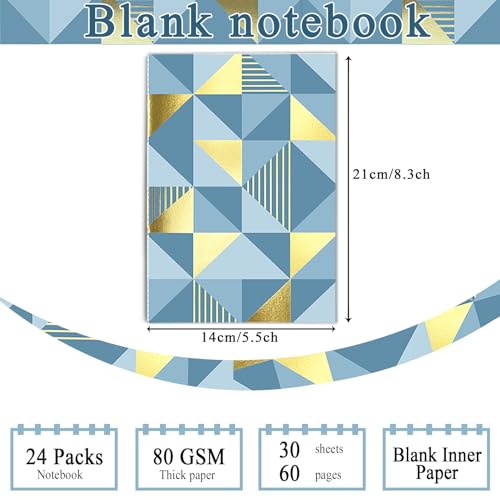  DWIYITTN 24 Pack Blank Journals Bulk, A5 Unlined