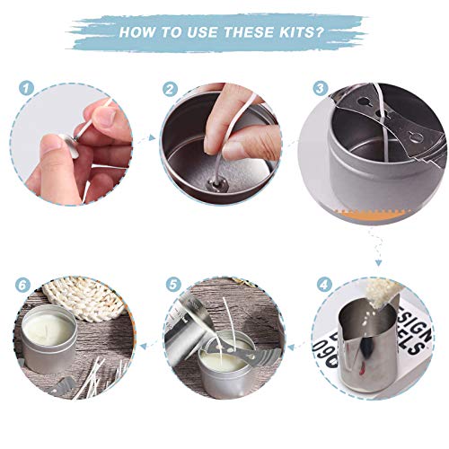 Candle Making Kit Supplies, Soy Wax Making Kit Including Pot, Wicks,  Sticker, Tins, Soybean Wax, Spoon & More