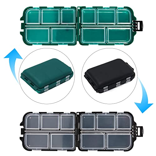 Keboyoe 4 Pcs Small Waterproof Fishing Tackle Box Fishing Tackle Storage  Box Small Fishing Lure Accessories Box Double Sided 10 Compartments for  Storage Bait Lure Hooks Fishing Accessories
