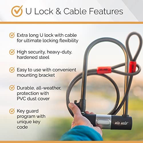 Via Velo Bike Lock Set high quality Triple Protection For Electric Bike and Scooter