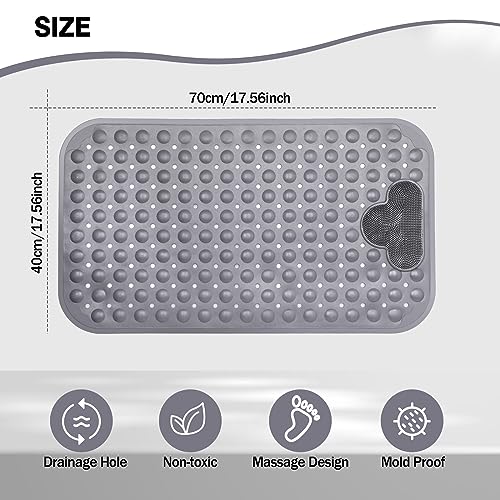 Non Slip Bath Mat 21x21 inch Shower Strong Suction Grip Anti-Mold Rubber  Mat New