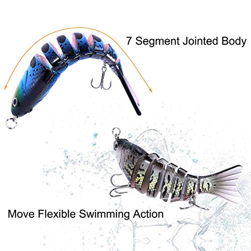 Gimland Fishing Lures for Bass 3.9 inch 7 Segment Multi Jointed