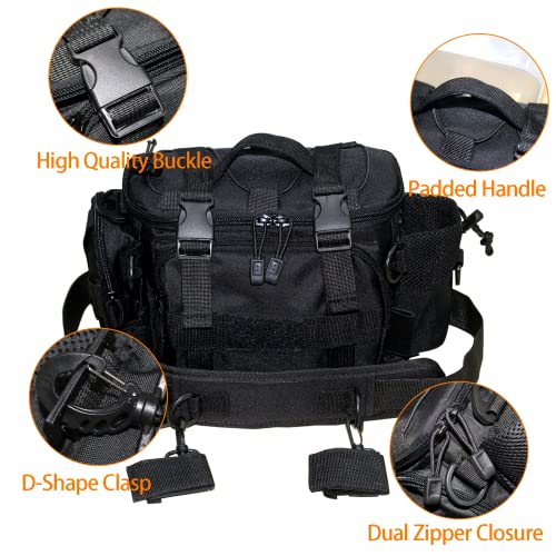 YVLEEN Fishing Tackle Backpack - Outdoor Large Fishing Tackle Storage Box  Bag - Water-Resistant Fishing Backpack with Rod Holder Shoulder Backpack