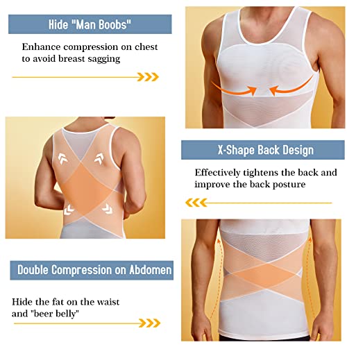 Eleady Mens Compression Shirt Slimming Body Shaper Vest Workout