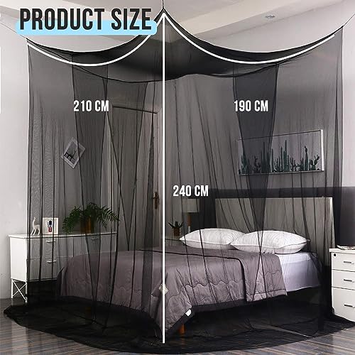 AUTOWT Mosquito Net for Double to King Size Bed Canopy - Mesh Square Mosquito  Netting with 4 Openings & 4 Hanging Loops