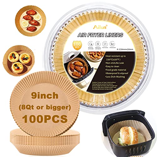 Ailifeer Air Fryer Disposable Paper Liner, Natural Baking Parchment Paper  Air fryer liners,Thickened Oil-Proof High Temperature,for Air