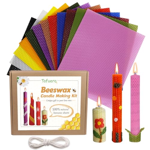 Tafuero Beeswax Honeycomb Candle Sheets,12pcs Beeswax Candle Making Kit  Natural 10 X 8,Make Your Own Ideas Candle for Kids and Adults,Making  Handsome Rolling Candle for Hanukkah and Party