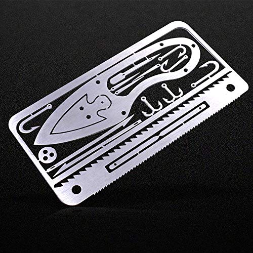18-in-1 Survival tool card, EDC wallet multifunction Survival tool kit for  camping, hiking, fishing equipment