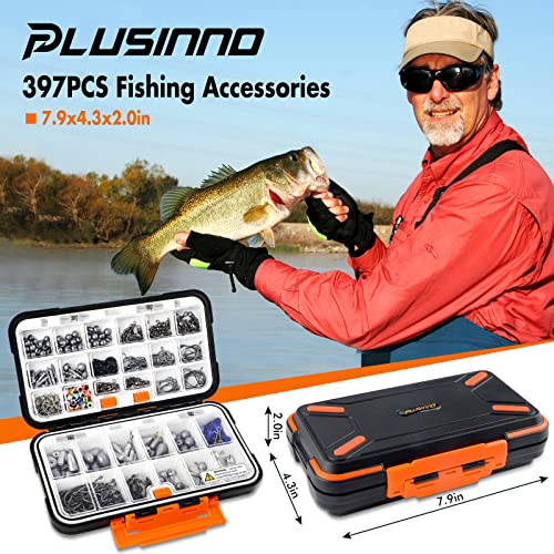 PLUSINNO Fishing Lures for 12 Rigs, Fishing Tackle Box with Tackle Included  Crankbaits, Spoon, Hooks, Weights and More Fishing Accessories, 353 Pcs Fishing  Lure Baits Gear Kit for Freshwater Bass