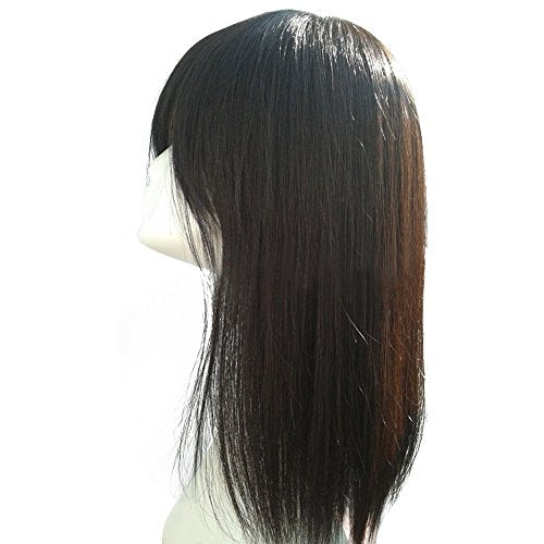 Remeehi 18 Long Real Human Hair Topper Hairpiece For Thinning Hair  Straight Top Piece For Women 2# Natural Black