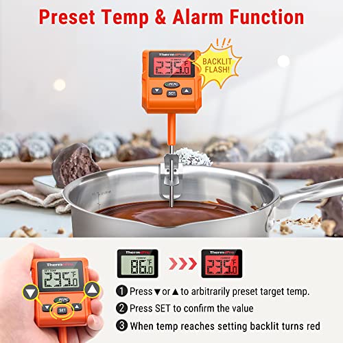 ThermoPro TP01A Digital Meat Thermometer with Long Probe Instant Read Food  Cooking Thermometer For Grilling BBQ Smoker Grill Kitchen Oil Candy