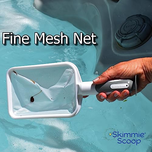 The Skimmie Scoop - Patented Handheld Skimmer with Fine Mesh Net for Spa,  Hot Tub, and Small Pool Cleaning - Lightweight and Durable with Powerful  Suction Cup