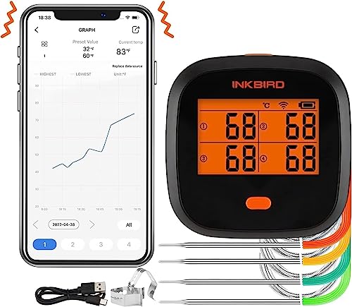WiFi Rechargable Grilling Thermometer IBBQ-4T Instant-Read IHT-1P