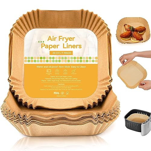 Air Fryer Parchment Paper,120pcs Air Fryer Disposable Paper Liner,  Non-Stick Air Fryer Liners, Baking, Roasting, Frying, Air Fryer, Microwave,  Oven, Steamer 7.9'' 