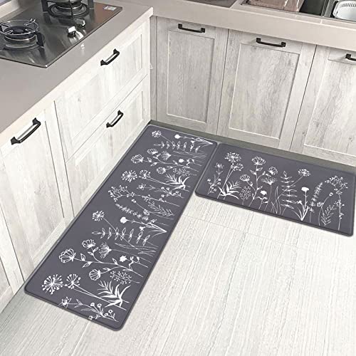 ASPMIZ Kitchen Mats Sets 2 Piece, Memory Foam Kitchen Rugs and