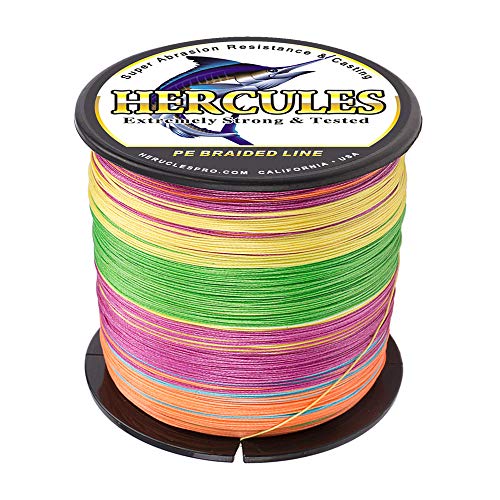 Hercules Super Cast 1000M 1094 Yards Braided Fishing Line 80 LB Test for  Saltwater Freshwater PE Braid Fish Lines Superline 8 Strands