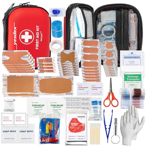 YESDEX First Aid Kit Waterproof, 200pcs Travel First Aid Bag, Small