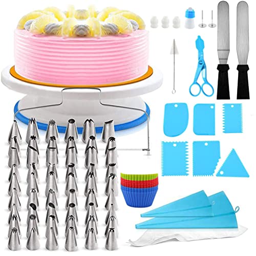 Makmeng Cake Decorating Tools Supplies Kit 368-Piece Piping Bags and Tips Set Baking Supplies with 65 Piping Tips Cake Decorating Kit with Multi-Purpo