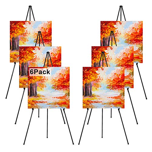 Honoson 20 Pack 63 Easel Stand Adjustable Easels Folding Easels Metal  Stand Tripod Easels for Wedding Sign Painting Lobby Poster