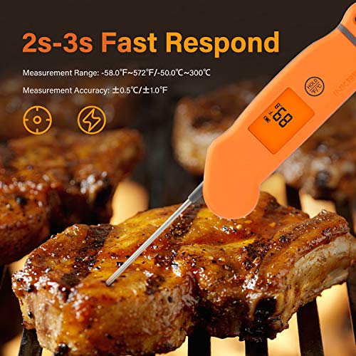 INKBIRD Digital Meat Thermometer 2 Sec Instant Readout IHT-2PB With  External Probes Bluetooth Backlight Display For Grilling BBQ