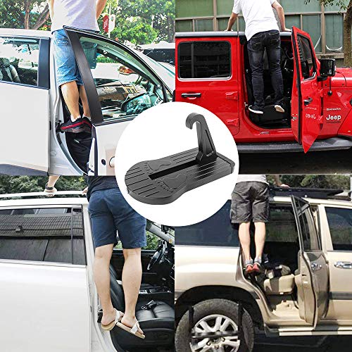  TOOENJOY Universal Fit Car Door Step, Foldable Roof Rack Door  Step Up on Door Latch, Both Feet Stand Pedal Ladder, Easy Access to Rooftop  for Most Car, SUV, Truck, Max Load
