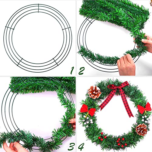 metal wreath frame green round wire