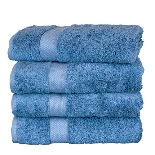 Chakir Turkish Linens Premium Quality 100% Cotton Turkish Cabana Thick  Stripe Pool Beach Towels 4-Pack (Light Blue, 30x60 Inch)