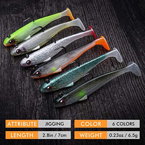 TRUSCEND Pre-Rigged Jig Head Soft Fishing Lures, Paddle Tail Swimbaits for Bass  Fishing, Shad or Tadpole Lure with Spinner, Premium Fishing Bait for Saltwater  Freshwater, Trout Crappie Fishing