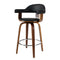 Artiss 2x Bar Stools Wooden Swivel Bar Stool Kitchen Dining Chair Wood Black - Coll Online