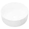 vidaXL White Ceramic Basin - Glazed Above Counter Design - Round 40x15 cm - Stylish and Easy to Clean - Drain Hole Diameter 4.5 cm