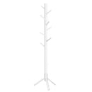 VASAGLE Solid Wood Coat Rack, Free Standing Coat Rack, Tree-Shaped Coat Rack with 8 Hooks, 3 Height Options, for Clothes, Hats, Bags, for Living Room, Bedroom, Home Office, White URCR04WT