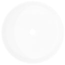 vidaXL White Ceramic Basin - Glazed Above Counter Design - Round 40x15 cm - Stylish and Easy to Clean - Drain Hole Diameter 4.5 cm