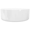 vidaXL White Ceramic Basin - Glazed Above Counter Design - Round 40x15 cm - Stylish and Easy to Clean - Drain Hole Diameter 4.5 cm