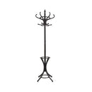 Luxsuite Solid Wood Coat Rack Wooden Clothes Stand Freestanding Hat Tree Umbrella Standing 12 Hooks Hanger Entryway Walnut Brown