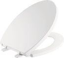 Delta Faucet Morgan Elongated Slow-Close White Toilet Seat with Non-Slip Seat Bumpers, White 811903-WH