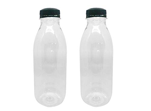 Packware Juice Plastic Bottles - Reusable Drink Containers with Black Lids - Reusable & Leak-Proof Juice Bottles, Great for Storing Homemade Juices Water Smoothies & Much More - 50 Pack(300ml)