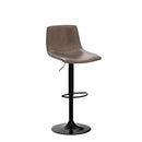 Yaheetech Bar Stools Counter Height, Swivel Barstools with Footrest and L Shape Back, Height Adjustable Modern Bar Chairs, Vintage Leather, Brown