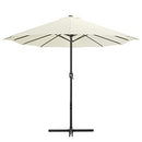 vidaXL Oversized Aluminium Pole Outdoor Parasol in Sand Beige, UV Protective and Anti-Fade Polyester Canopy with Crank Mechanism - 460x270 cm