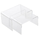 2pcs Display Risers Rectangular Clear Acrylic Showcase Collectibles Display Stands Suitable for Retail Shoe Showcase Jewelry