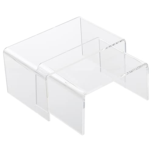 2pcs Display Risers Rectangular Clear Acrylic Showcase Collectibles Display Stands Suitable for Retail Shoe Showcase Jewelry