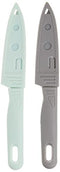 Tovolo Paring Knives Set of 2 (Mint/Gray) - Essential Small Knife Set for Cooking, Peeling, Slicing, & Precise Jobs/Includes Blade Covers for Safe Storage & Travel