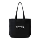 TOTES Pure Cotton Black Tote Bag| (50x43cm) Eco-Friendly Foldable Shoulder Shopping Bags | Washable Reusable Cloth & Unisex Grocery Bags With (50cm) Handles