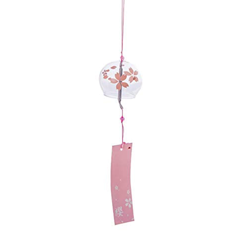 BESPORTBLE Glass Japanese Wind Chime Wind Bells Handmade Glass Japanese Style Pendant for Birthday Gift Outdoor or Indoor Home Decors (Pattern 1)