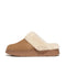 Fitflop Women's Gen-ff Shearling-Collar Suede Slippers, Desert Tan, 8 US