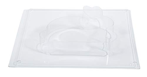 Rayher 36106000 Rabbit Casting Concrete Crafts, Plaster of Paris and Soap, Clear Plastic Easter Bunny Shape for Moulding, 15x13x3cm