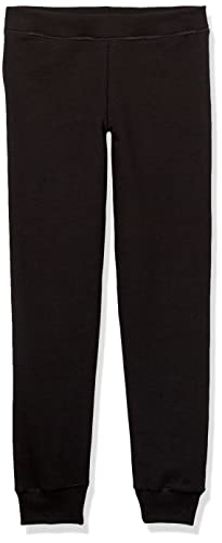 Hanes Big Girls' ComfortSoft EcoSmart Fleece Jogger Pants, Black, S