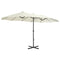 vidaXL Oversized Aluminium Pole Outdoor Parasol in Sand Beige, UV Protective and Anti-Fade Polyester Canopy with Crank Mechanism - 460x270 cm