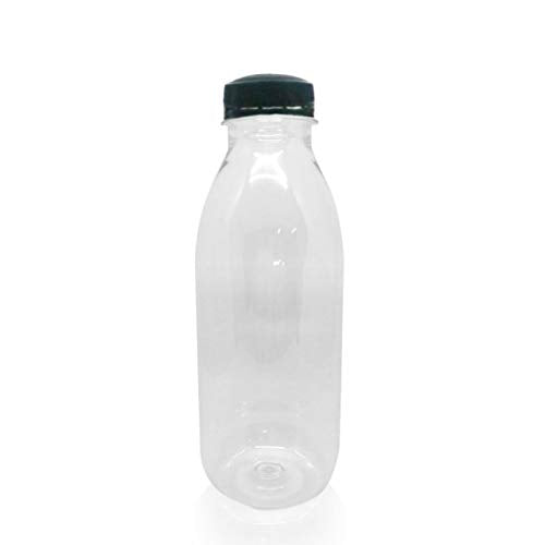 Packware Juice Plastic Bottles - Reusable Drink Containers with Black Lids - Reusable & Leak-Proof Juice Bottles, Great for Storing Homemade Juices Water Smoothies & Much More - 50 Pack(300ml)