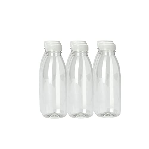 Packware Juice Plastic Bottles - Reusable Drink Containers with White Lids - Reusable & Leak-Proof Juice Bottles, Great for Storing Homemade Juices Water Smoothies & Much More - 10 Pack(300ml)