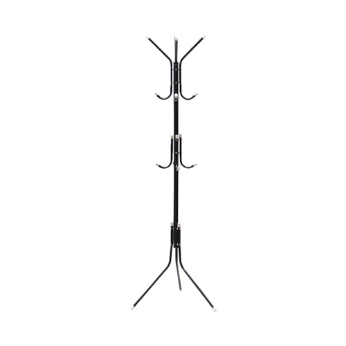 Ekkio 12 Hook Metal Coat Rack Stand with 3-Tier Hat Hanger - Hall Tree, Coat Hanger, Coat Rack Freestanding, Coat Tree, Purse Hanger, Coat Rack Stand, Purse Rack, Hat Stand, Black